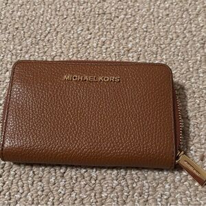 Michael Kors Tan Leather Zip Wallet